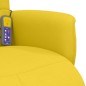 vidaXL Sillón reclinable de masaje con reposapiés tela amarillo claro vidaXL Sillón reclinable de masaje con reposapiés tela amarillo claro
