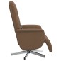 vidaXL Sillón reclinable de masaje con reposapiés tela marrón