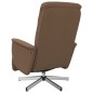 vidaXL Sillón reclinable de masaje con reposapiés tela marrón