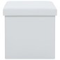vidaXL Taburetes de almacenaje plegables 2 uds cuero sintético blanco vidaXL Taburetes de almacenaje plegables 2 uds cuero sintético blanco