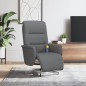 vidaXL Sillón reclinable de masaje con reposapiés tela gris oscuro vidaXL Sillón reclinable de masaje con reposapiés tela gris oscuro