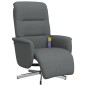 vidaXL Sillón reclinable de masaje con reposapiés tela gris oscuro vidaXL Sillón reclinable de masaje con reposapiés tela gris oscuro