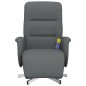 vidaXL Sillón reclinable de masaje con reposapiés tela gris oscuro vidaXL Sillón reclinable de masaje con reposapiés tela gris oscuro