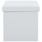 vidaXL Taburetes de almacenaje plegables 2 uds cuero sintético blanco vidaXL Taburetes de almacenaje plegables 2 uds cuero sintético blanco