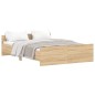 vidaXL Estructura de cama con cabecero piecero roble Sonoma 140x190 cm vidaXL Estructura de cama con cabecero piecero roble Sonoma 140x190 cm