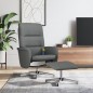 vidaXL Sillón reclinable de masaje con reposapiés tela gris oscuro vidaXL Sillón reclinable de masaje con reposapiés tela gris oscuro