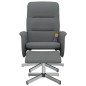 vidaXL Sillón reclinable de masaje con reposapiés tela gris oscuro vidaXL Sillón reclinable de masaje con reposapiés tela gris oscuro