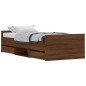 vidaXL Estructura de cama con cabecero piecero roble marrón 100x200 cm vidaXL Estructura de cama con cabecero piecero roble marrón 100x200 cm