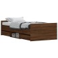 vidaXL Estructura de cama con cabecero piecero roble marrón 100x200 cm vidaXL Estructura de cama con cabecero piecero roble marrón 100x200 cm