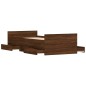 vidaXL Estructura de cama con cabecero piecero roble marrón 100x200 cm vidaXL Estructura de cama con cabecero piecero roble marrón 100x200 cm