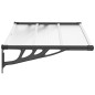 vidaXL Marquesina puerta policarbonato negro y transparente 122x90 cm vidaXL Marquesina puerta policarbonato negro y transparente 122x90 cm