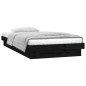 vidaXL Estructura de cama con LED madera maciza negra 100x200 cm vidaXL Estructura de cama con LED madera maciza negra 100x200 cm