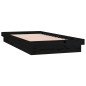 vidaXL Estructura de cama con LED madera maciza negra 100x200 cm vidaXL Estructura de cama con LED madera maciza negra 100x200 cm