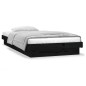 vidaXL Estructura de cama con LED madera maciza negra 100x200 cm vidaXL Estructura de cama con LED madera maciza negra 100x200 cm