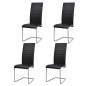 vidaXL Sillas de comedor voladizas 4 unidades cuero sintético negro vidaXL Sillas de comedor voladizas 4 unidades cuero sintético negro