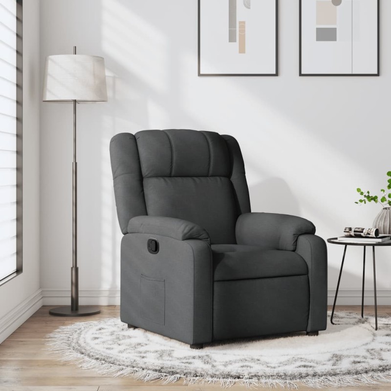 vidaXL Sillón reclinable de tela gris oscuro vidaXL Sillón reclinable de tela gris oscuro