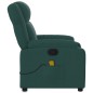 vidaXL Sillón de masaje reclinable de tela verde oscuro vidaXL Sillón de masaje reclinable de tela verde oscuro