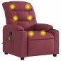 vidaXL Sillón de masaje reclinable de tela color vino tinto vidaXL Sillón de masaje reclinable de tela color vino tinto