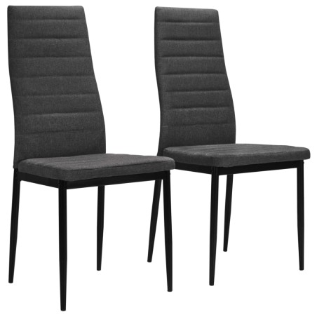 vidaXL Sillas de comedor 2 unidades tela gris oscuro