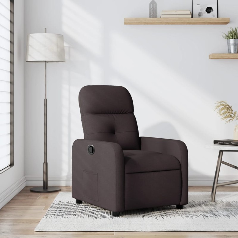 vidaXL Sillón reclinable de tela marrón oscuro vidaXL Sillón reclinable de tela marrón oscuro