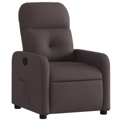 vidaXL Sillón reclinable de tela marrón oscuro