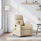 vidaXL Sillón de masaje reclinable de tela crema vidaXL Sillón de masaje reclinable de tela crema