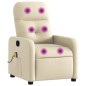 vidaXL Sillón de masaje reclinable de tela crema vidaXL Sillón de masaje reclinable de tela crema