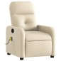 vidaXL Sillón de masaje reclinable de tela crema vidaXL Sillón de masaje reclinable de tela crema