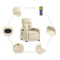 vidaXL Sillón de masaje reclinable de tela crema vidaXL Sillón de masaje reclinable de tela crema