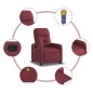 vidaXL Sillón de masaje reclinable de tela color vino tinto vidaXL Sillón de masaje reclinable de tela color vino tinto