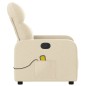 vidaXL Sillón de masaje reclinable de tela crema vidaXL Sillón de masaje reclinable de tela crema