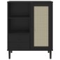 vidaXL Aparador alto SENJA aspecto de ratán madera negro 90x40x112 cm