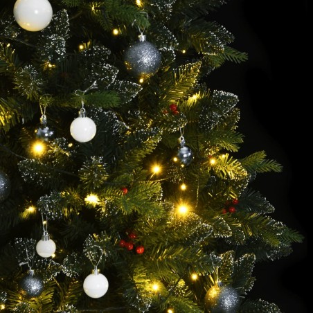 vidaXL Árbol de Navidad artificial con bisagras 300 LED y bolas 180 cm