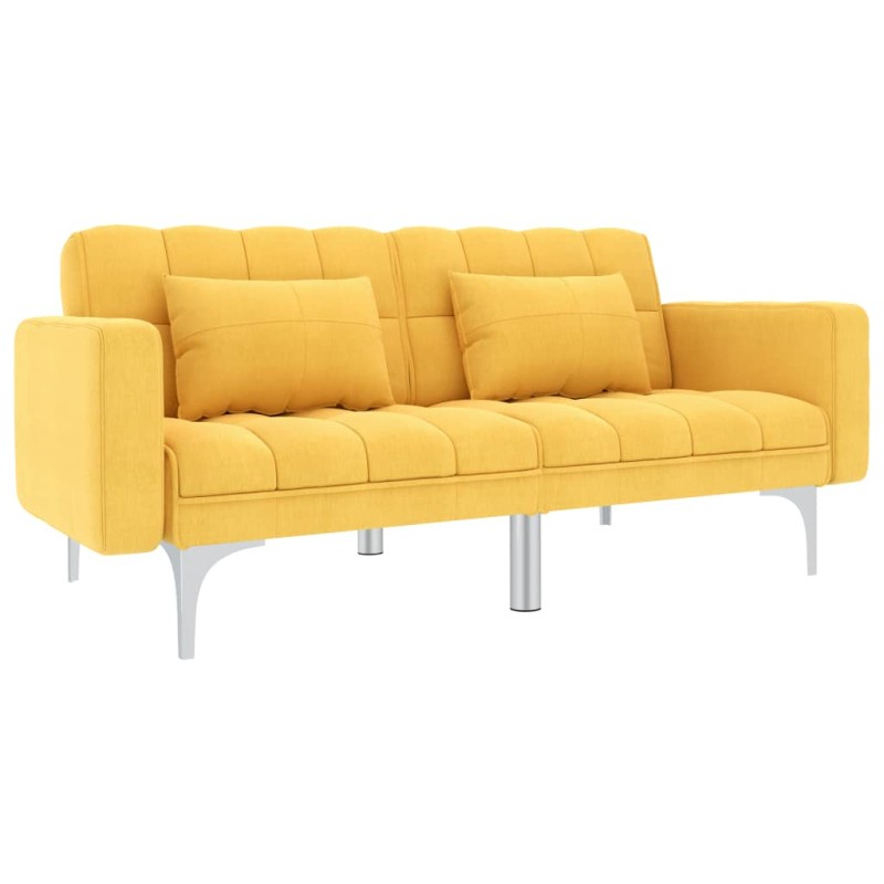 vidaXL Sofá cama de tela amarillo vidaXL Sofá cama de tela amarillo