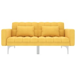 vidaXL Sofá cama de tela amarillo