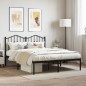 vidaXL Estructura de cama con cabecero metal negro 135x190 cm