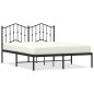 vidaXL Estructura de cama con cabecero metal negro 135x190 cm