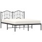 vidaXL Estructura de cama con cabecero metal negro 135x190 cm