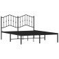 vidaXL Estructura de cama con cabecero metal negro 135x190 cm