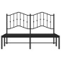 vidaXL Estructura de cama con cabecero metal negro 135x190 cm
