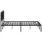 vidaXL Estructura de cama con cabecero metal negro 135x190 cm