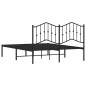 vidaXL Estructura de cama con cabecero metal negro 135x190 cm