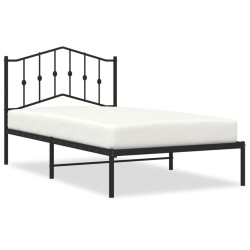 vidaXL Estructura de cama con cabecero metal negro 100x190 cm