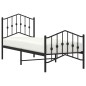 vidaXL Estructura de cama con cabecero y estribo metal negro 75x190 cm vidaXL Estructura de cama con cabecero y estribo metal negro 75x190 cm