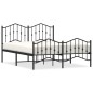 vidaXL Estructura de cama con cabecero y estribo metal negro 140x190cm vidaXL Estructura de cama con cabecero y estribo metal negro 140x190cm
