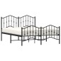 vidaXL Estructura de cama con cabecero y estribo metal negro 140x190cm vidaXL Estructura de cama con cabecero y estribo metal negro 140x190cm
