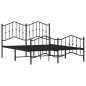 vidaXL Estructura de cama con cabecero y estribo metal negro 140x190cm vidaXL Estructura de cama con cabecero y estribo metal negro 140x190cm