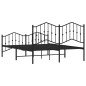 vidaXL Estructura de cama con cabecero y estribo metal negro 140x190cm vidaXL Estructura de cama con cabecero y estribo metal negro 140x190cm