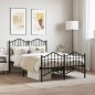 vidaXL Estructura de cama con cabecero y estribo metal negro 120x200cm vidaXL Estructura de cama con cabecero y estribo metal negro 120x200cm