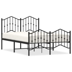 vidaXL Estructura de cama con cabecero y estribo metal negro 120x200cm